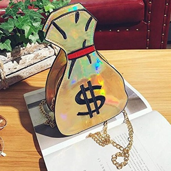 $$✨ GOLD UNIQUE MONEY BAGS PURSE *NWT* $$✨ - Picture 2 of 8